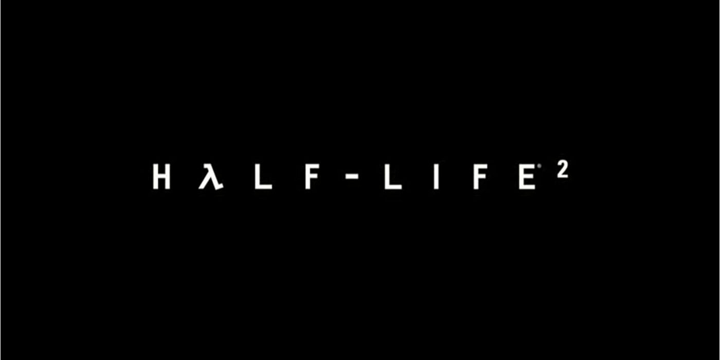 Half Life 2 Title screen, white text on black background