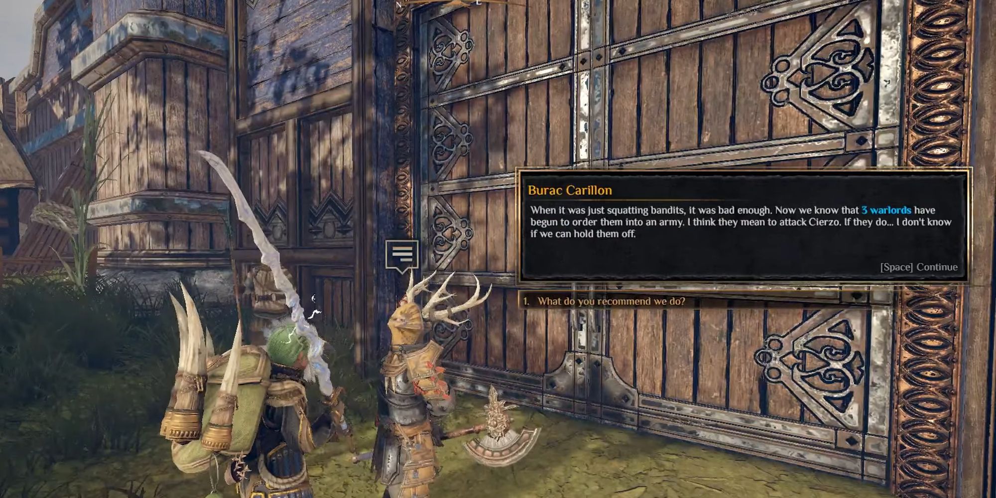 player speaking with burac