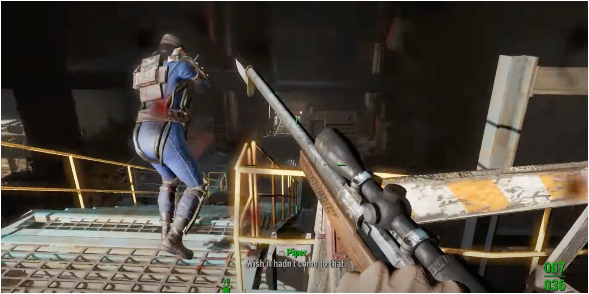 Fallout 4 The Sole Survivor and Piper fighting 