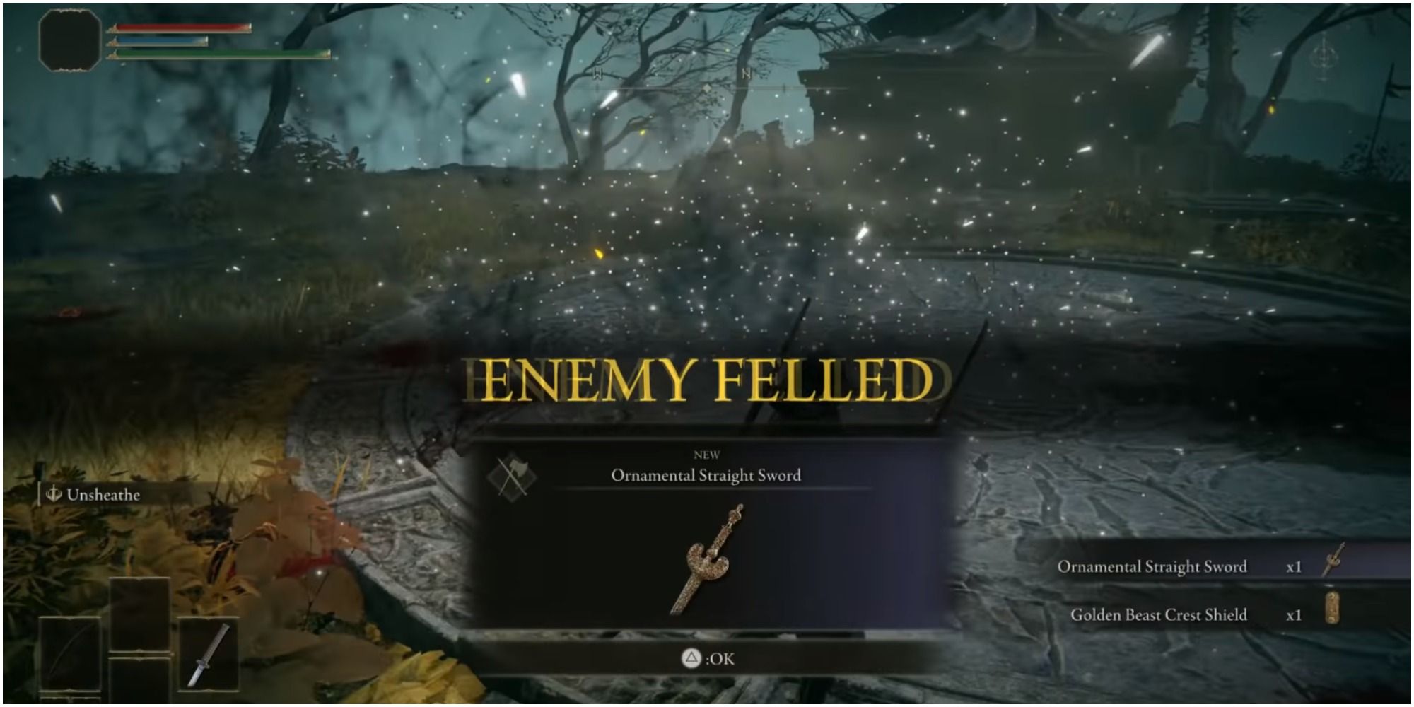 Getting the rewards after defeating the boss. 