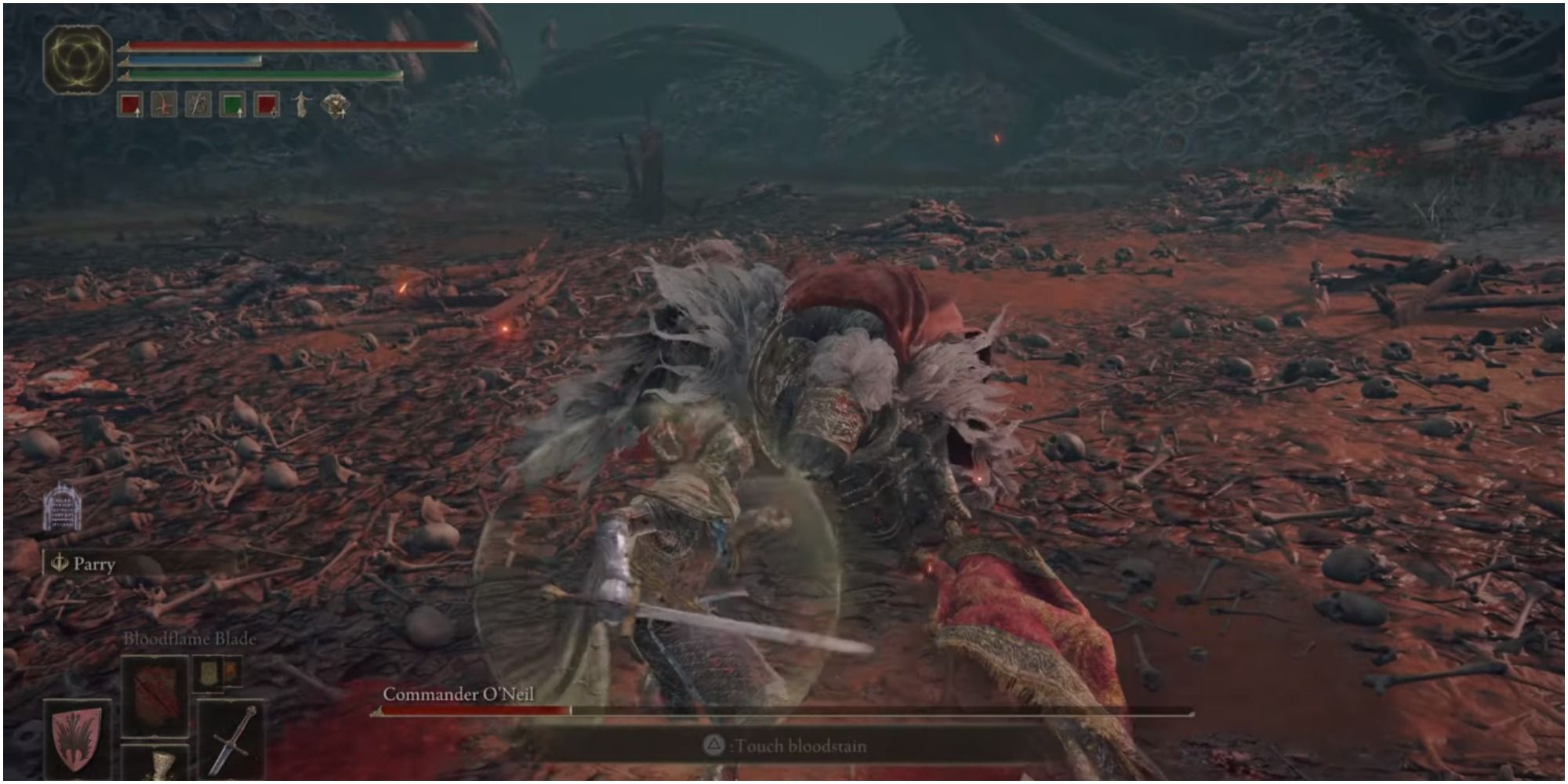 The player doing a critical hit on Commander O'Neil.