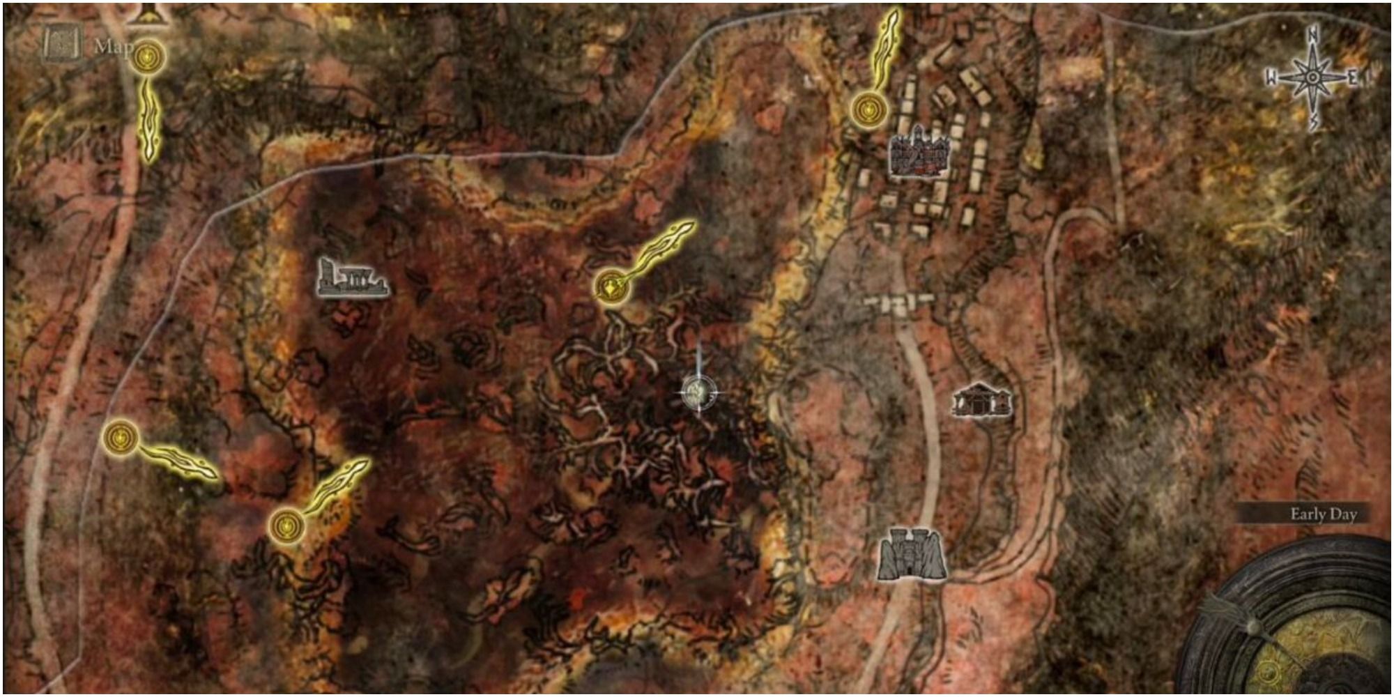 The map showing the Inner Swamps.