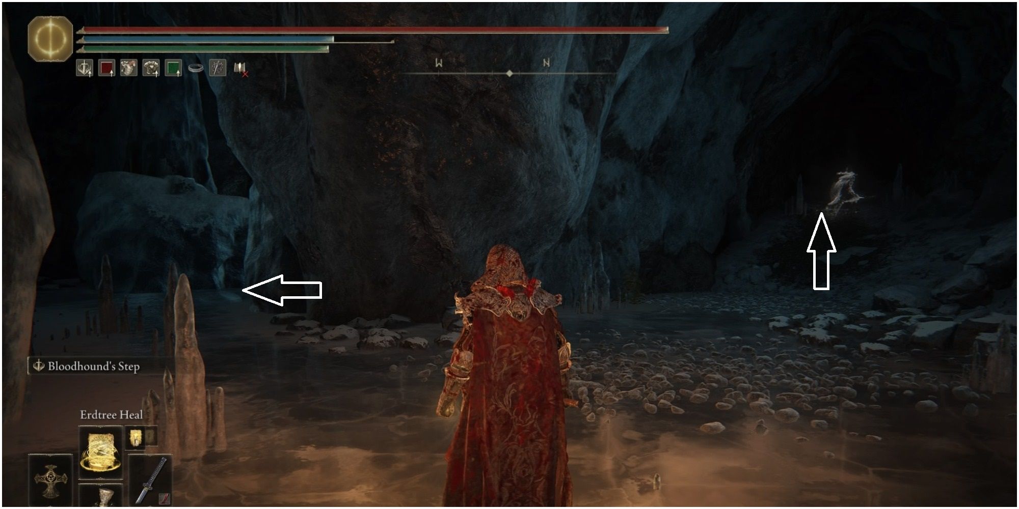 Image showing two paths inside the cave.