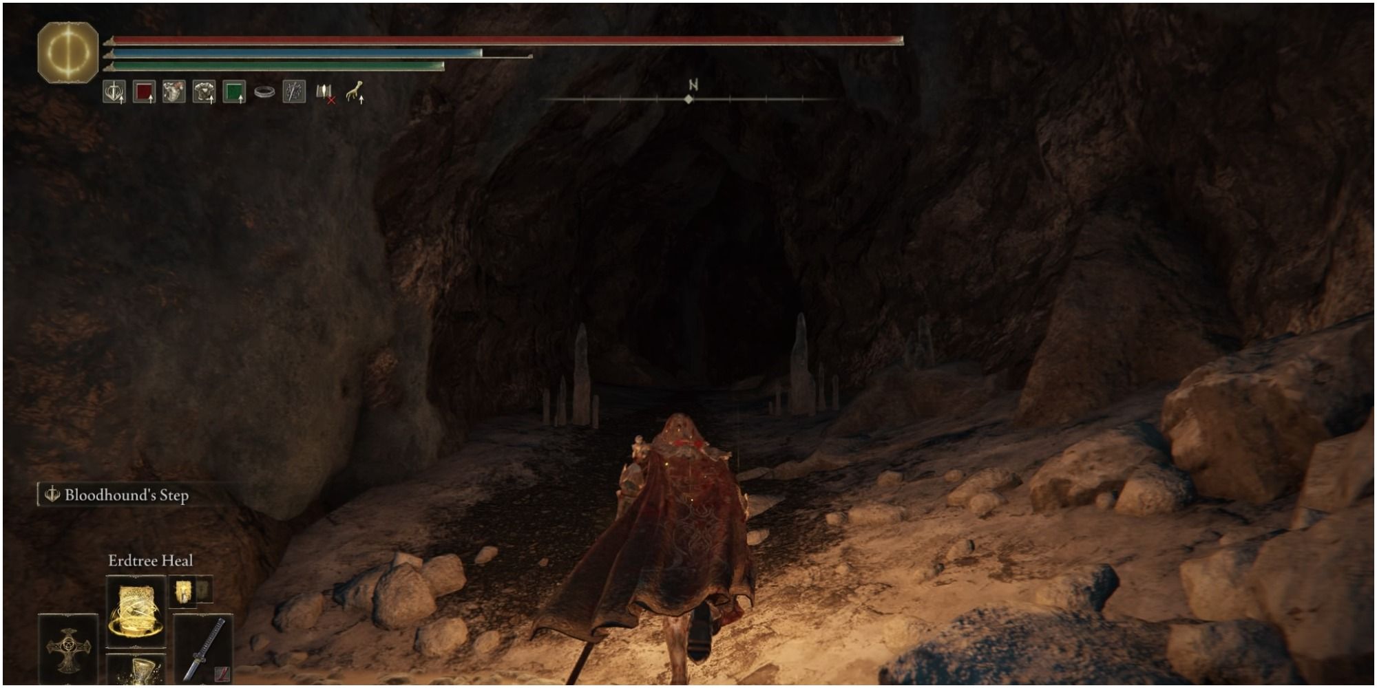 Running towards an entrance. 