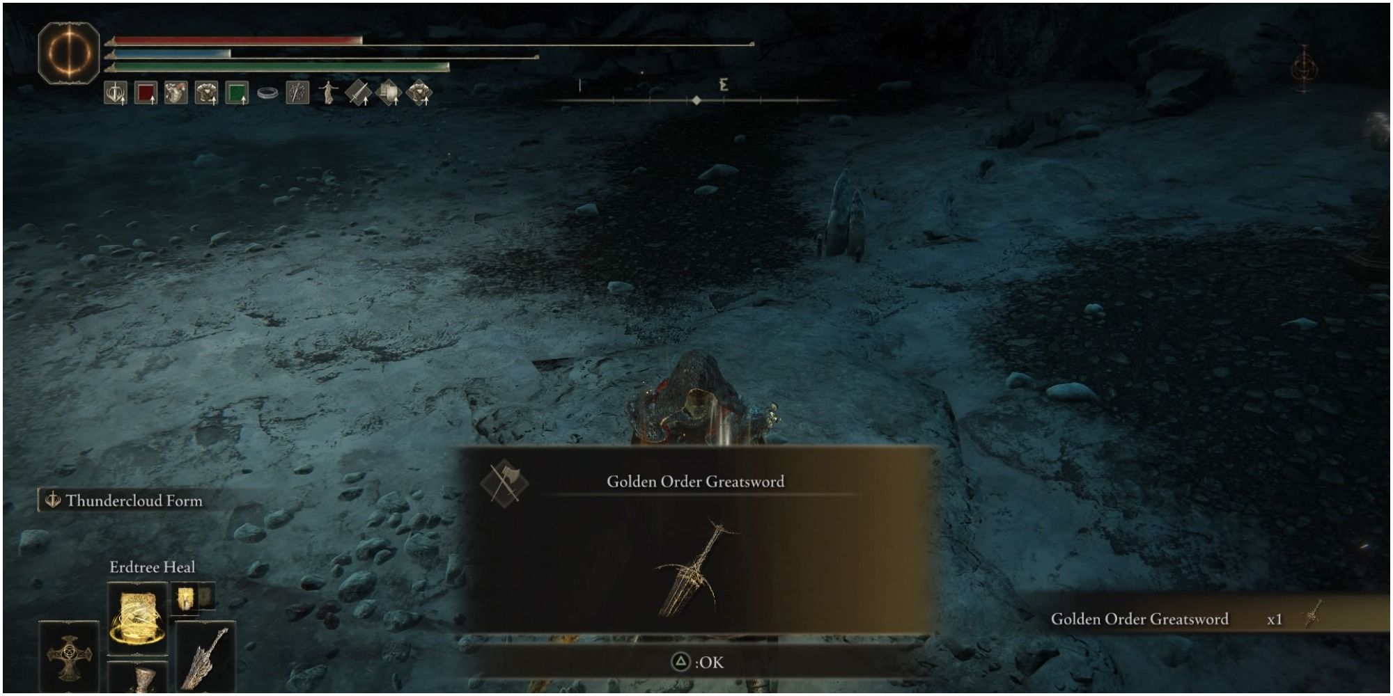 Getting the Golden Order Greatsword.