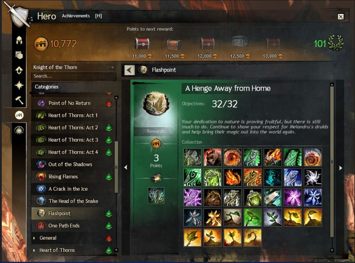 A screensht of the Henge Away From Home Achievemet panel, all requisite steps have been completed