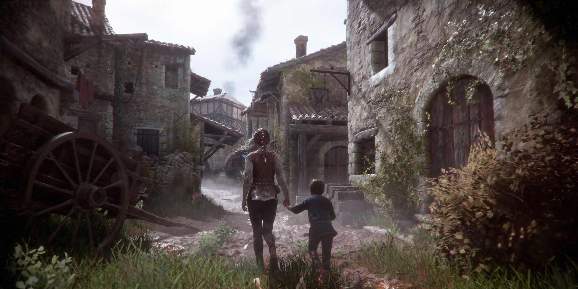A Plague Tale Innocence Shot Of Main Characters Walking Together