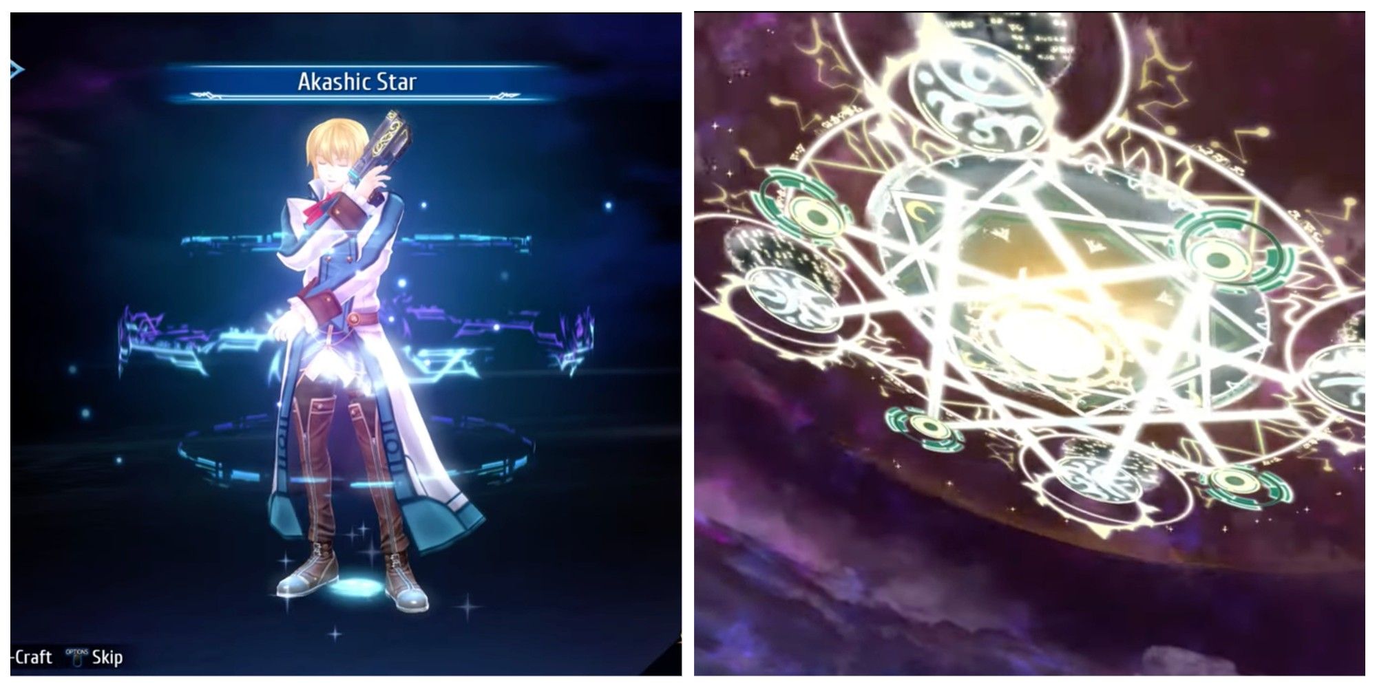 Akashic Star Trails Olivert summons spell on left and it powers up on righttt