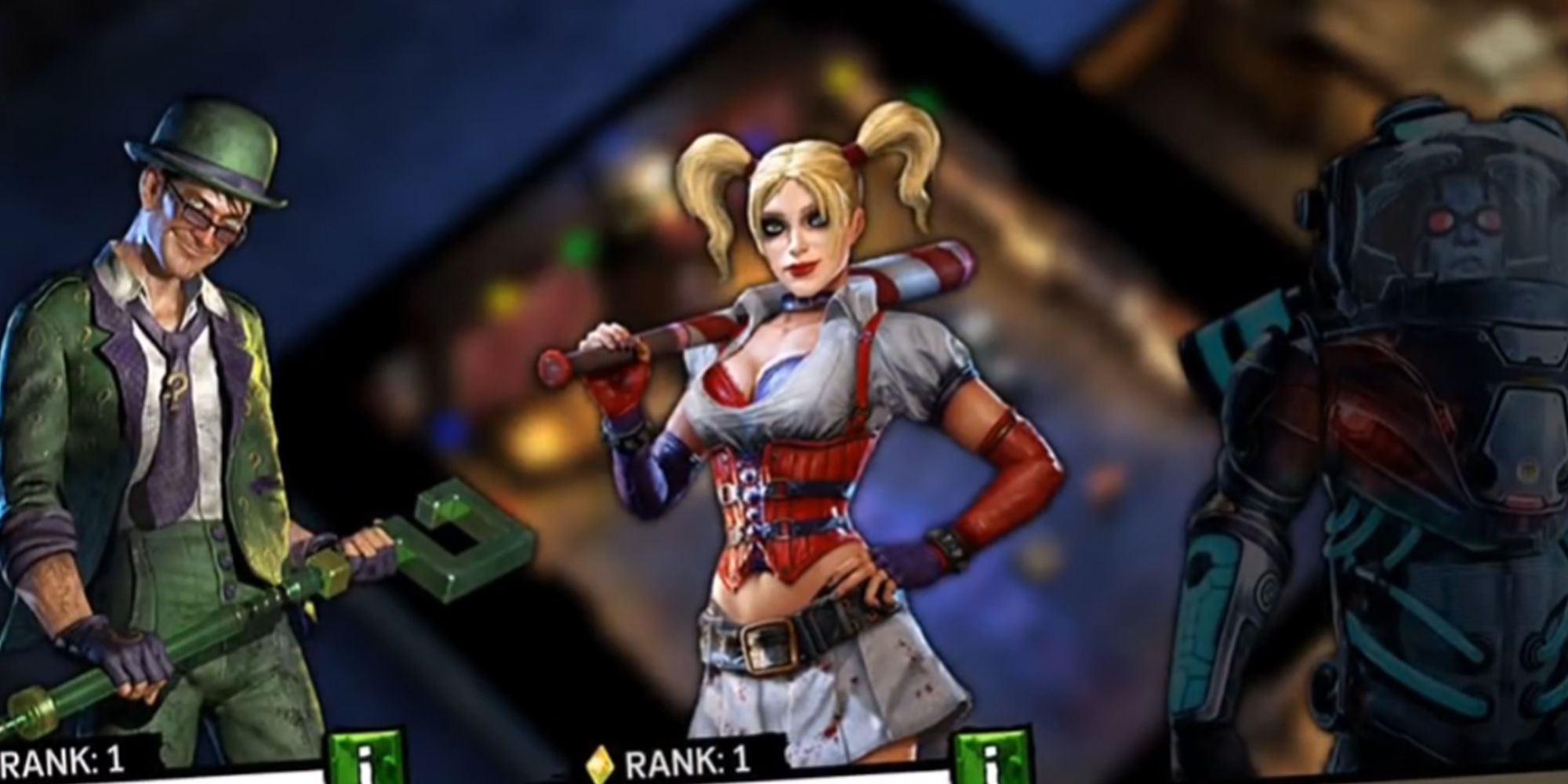 The Riddler, Harley Quinn, Mr Freeze in Batman Arkham Underworld