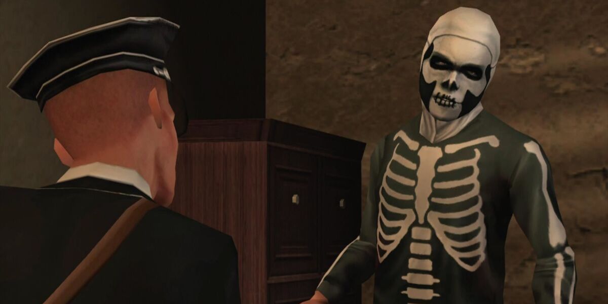 Bully Screenshot Of Jimmy Hopkins Dressed As Skeleton