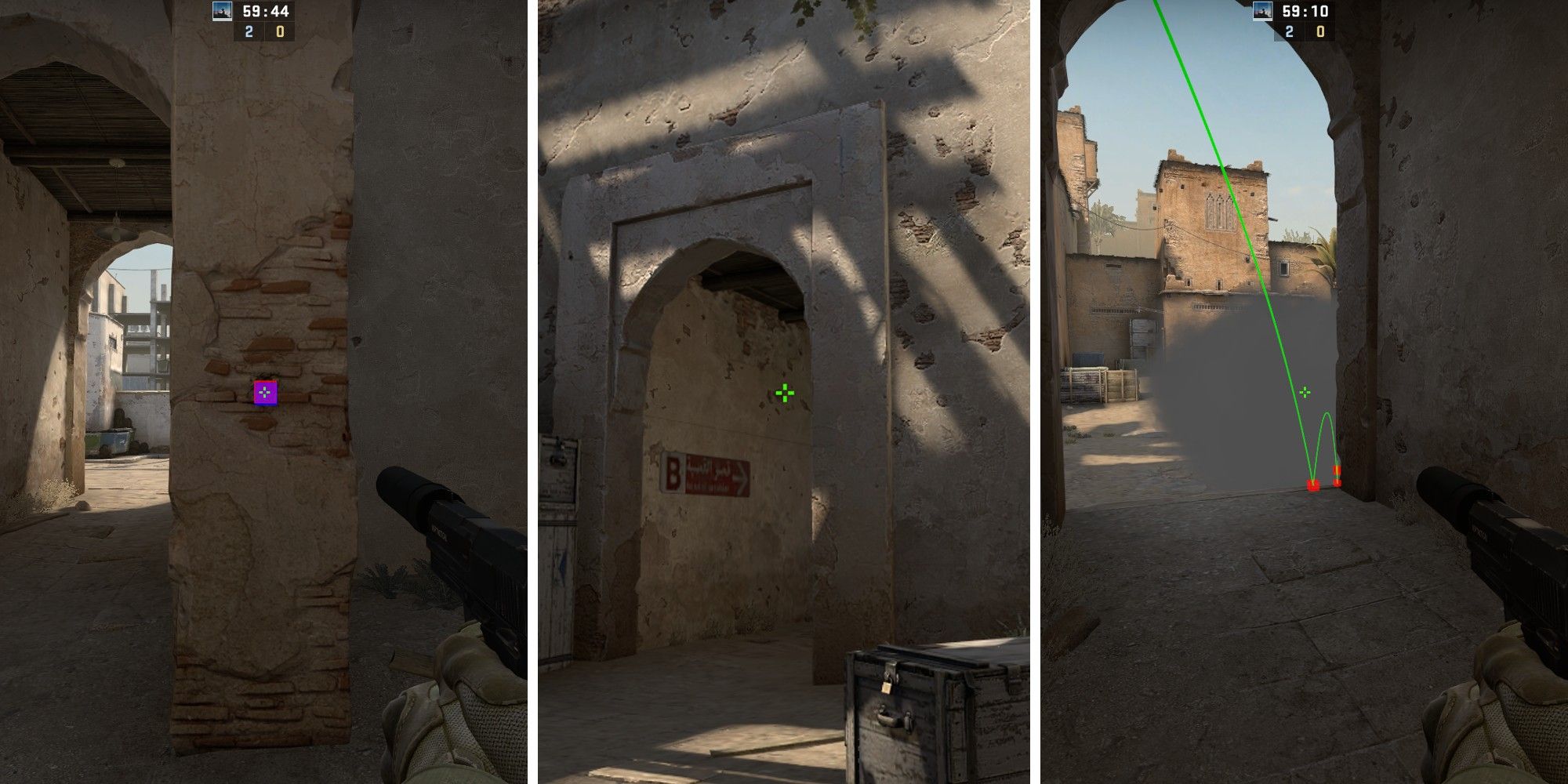 CSGO Dust 2 Upper Tunnel To B-Site Smoke Spot
