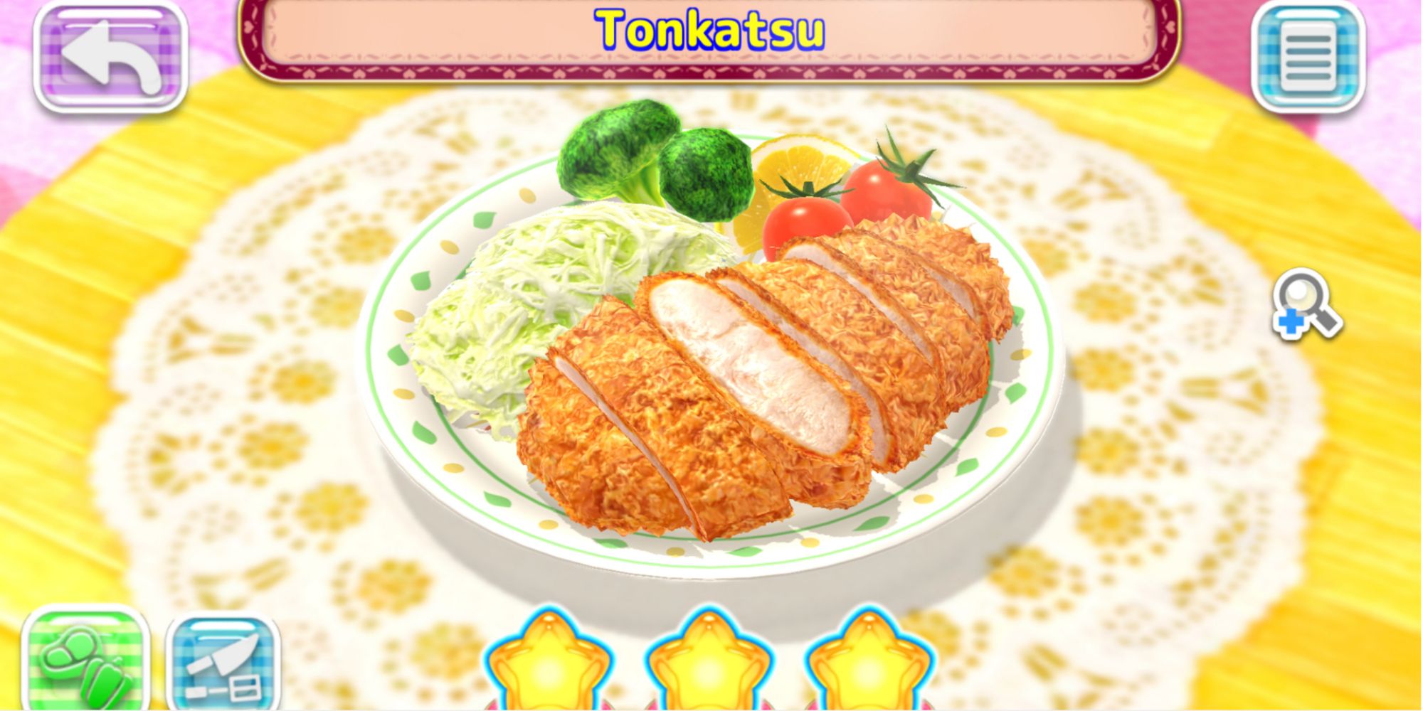 Tonkatsu pork cutlets sliced on plate next to shredded cabbage