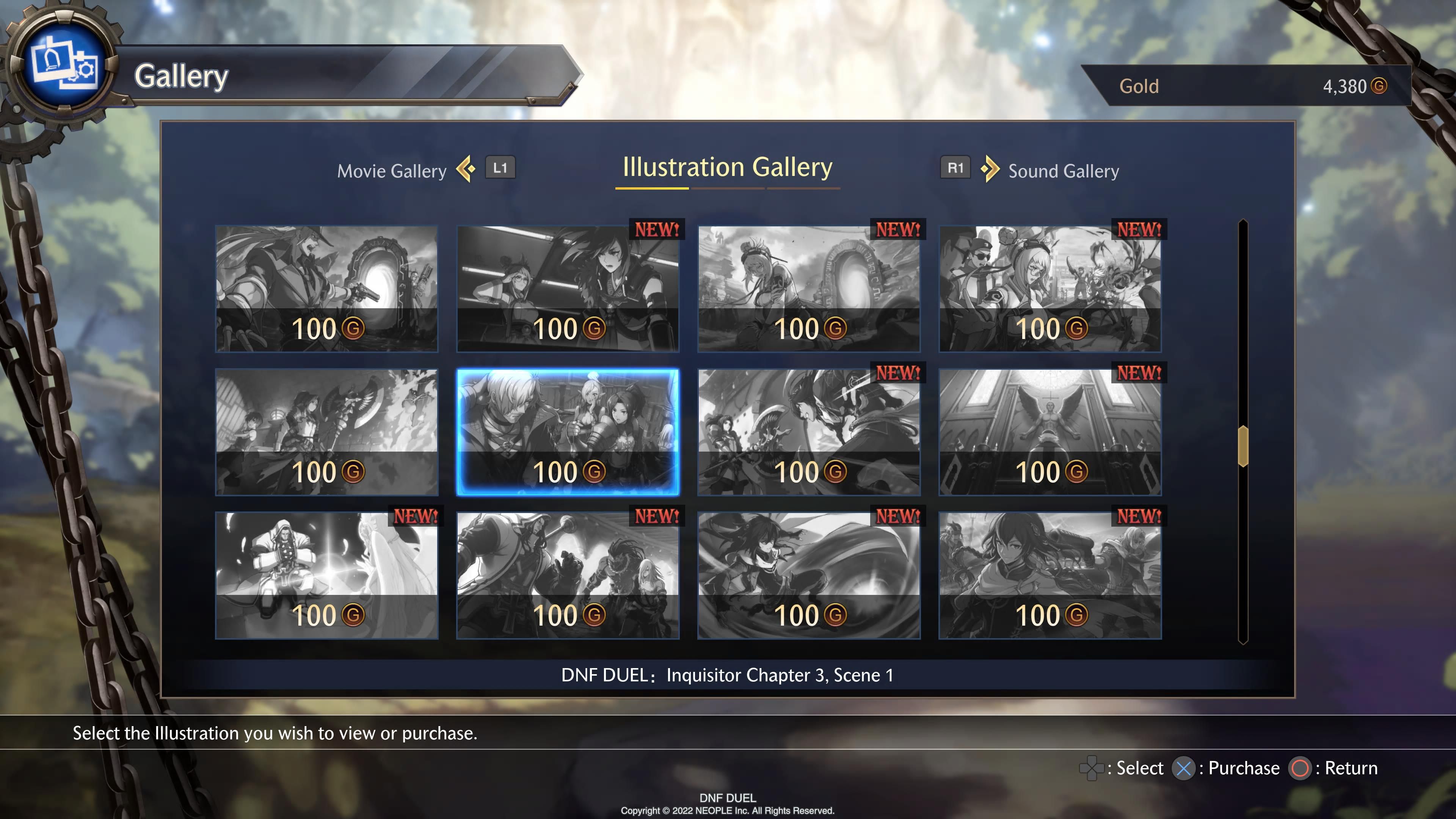 Illustration Gallery menu.