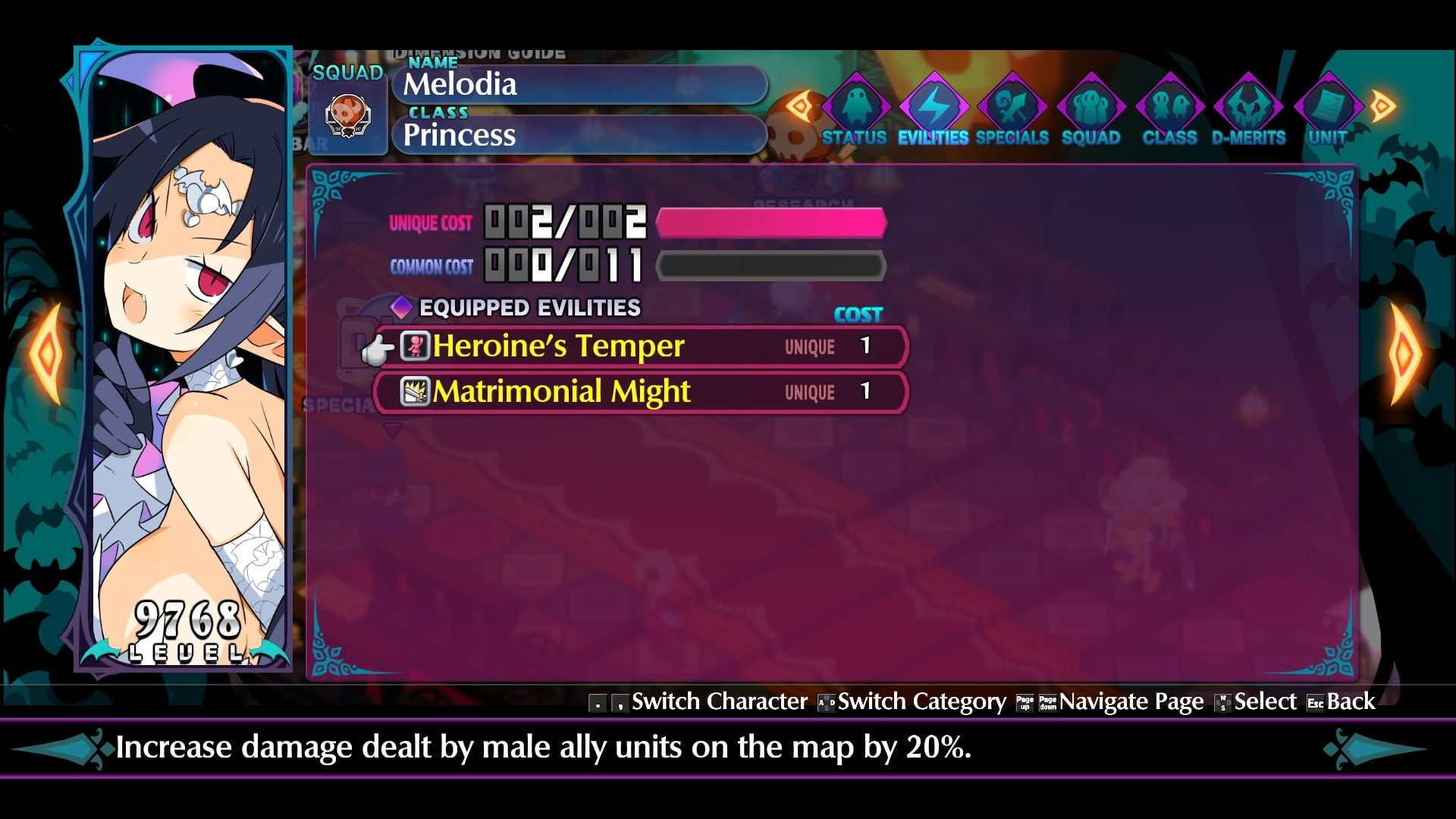 Disgaea 6 - Melodia evilities