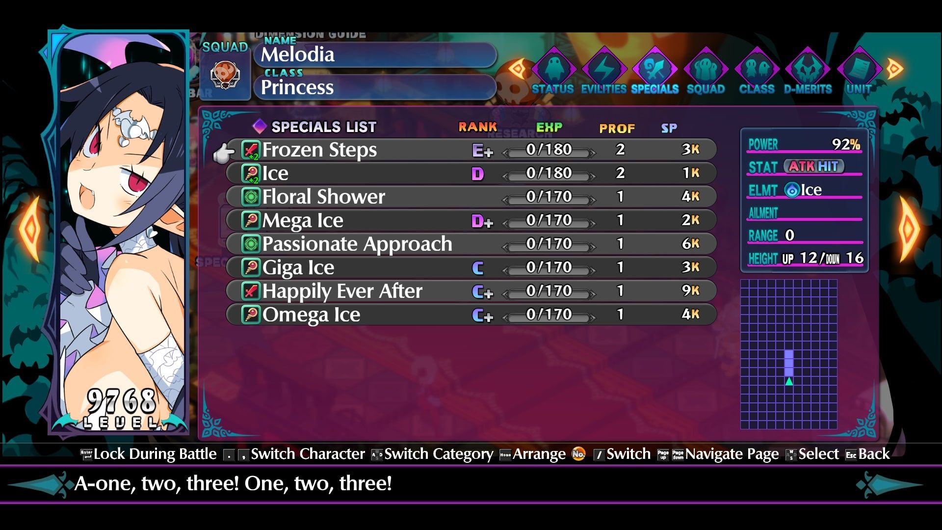 Disgaea 6 - Melodia special attack screen
