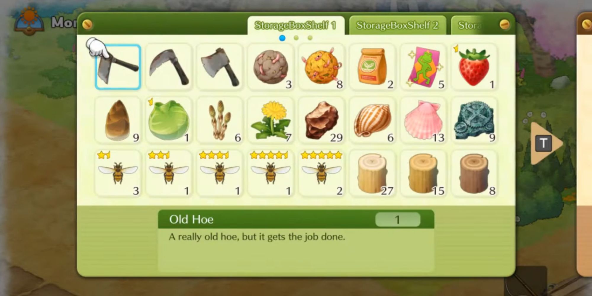 Doraemon Story Of Seasons - Player's Open Inventory