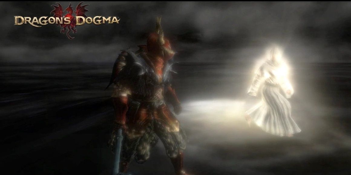 The Arisen facing the glowing Seneschal