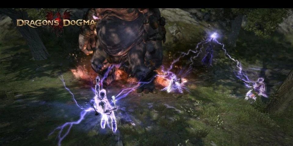 Lightning being arced between multiple characters