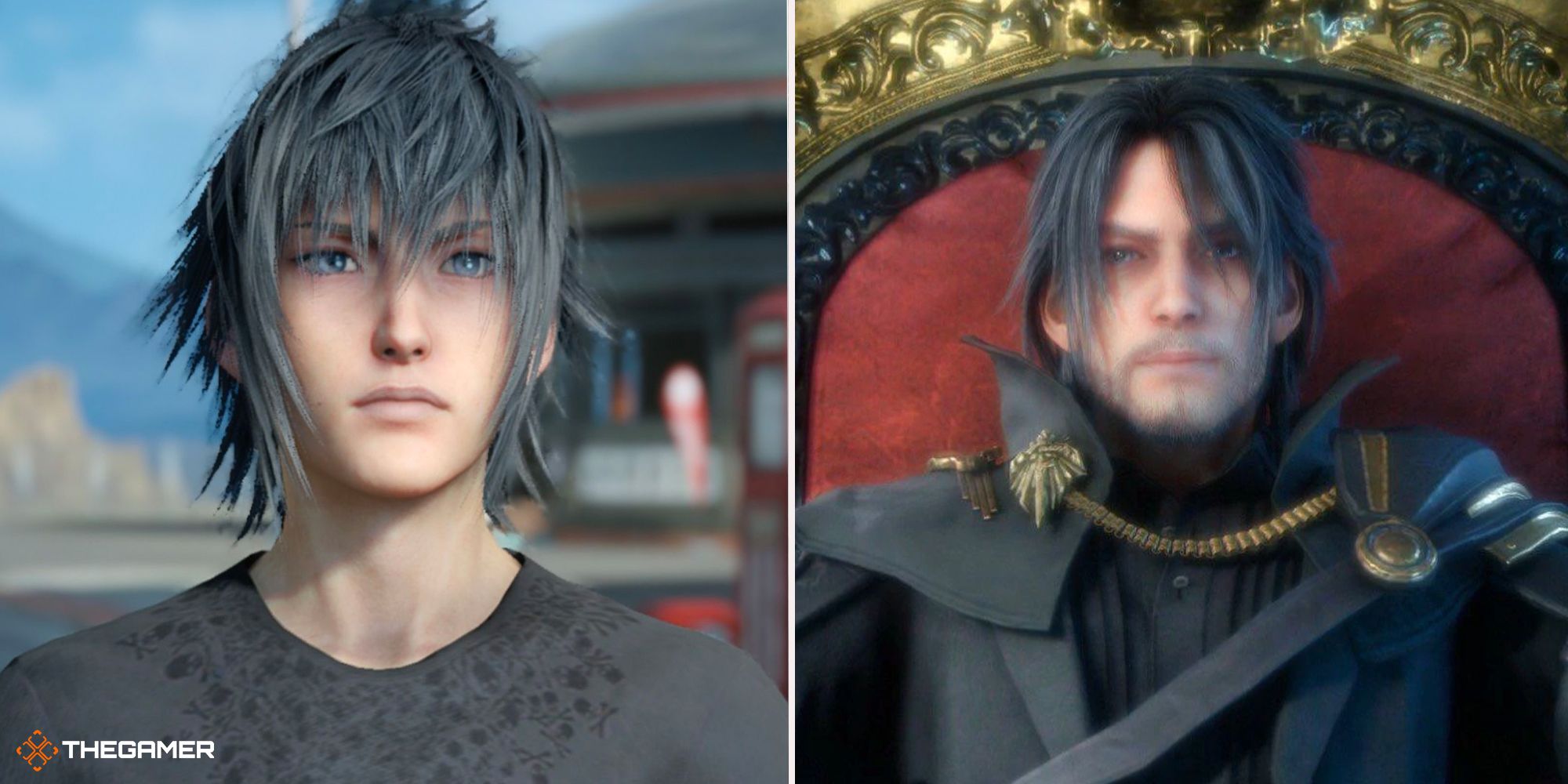 Final Fantasy XV - Noctis young (left) and old (right)