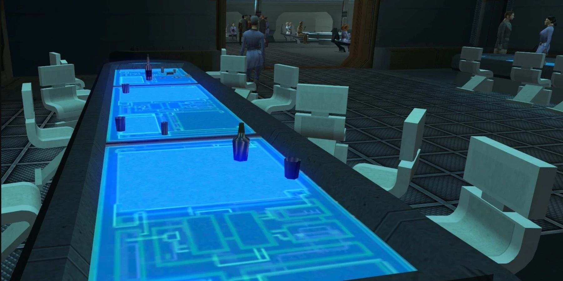 KOTOR Pazaak Table in the Taris Upper City Cantina.