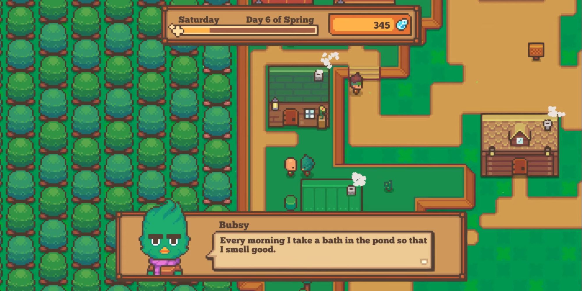 Littlewood, player exploring town and speaking to Bubsy