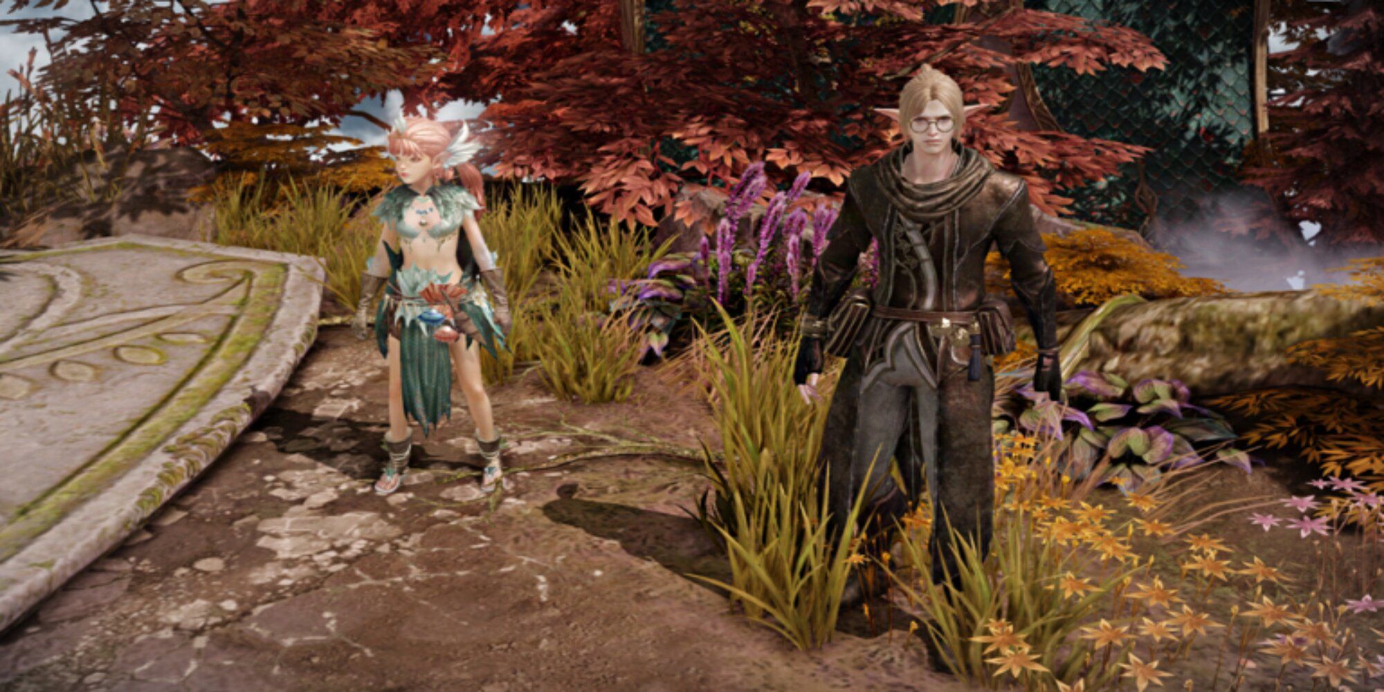 Lost Ark Aven (on the right) and Turan (on the left) with forestry behind them