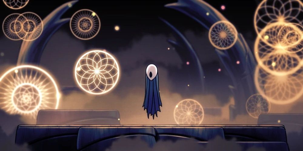 Screenshot of Lurien the Water in the Dream Realm in Hollow Knight.