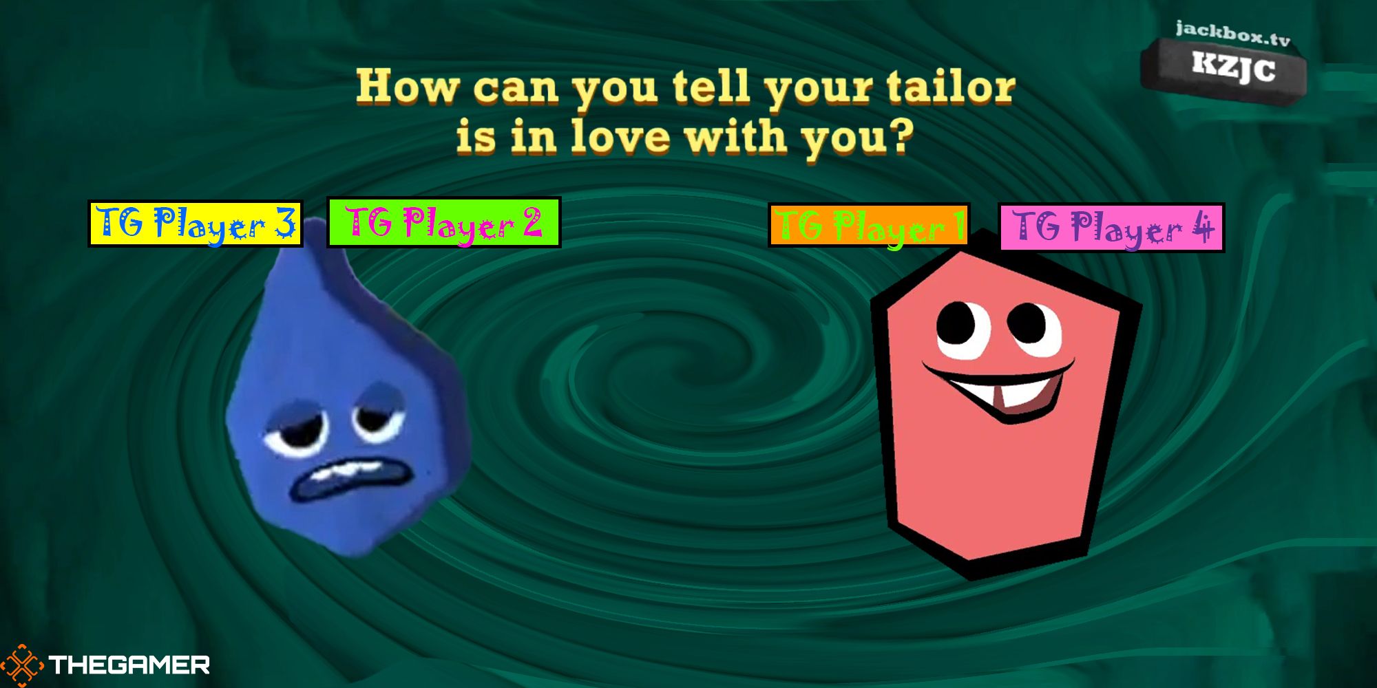Players use emojis instead of quips in the imaginary Jackbox Game, Quiplash: No Words Edition.