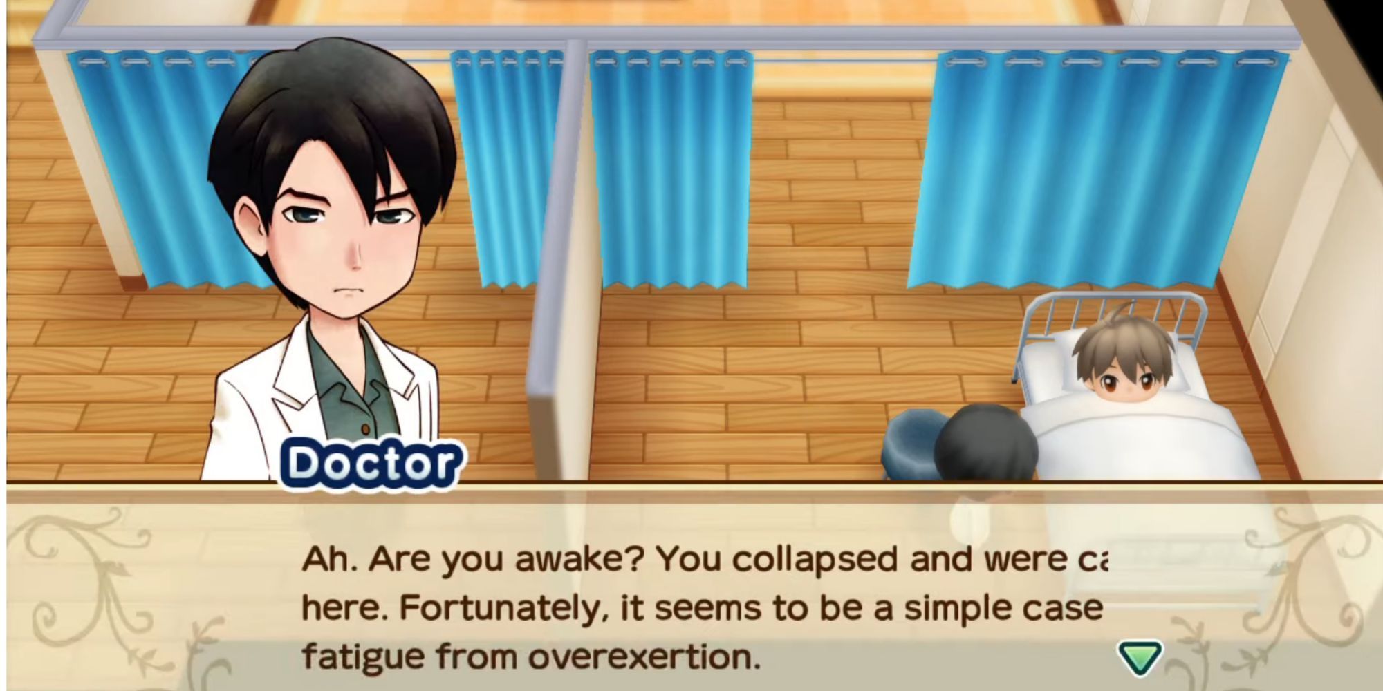 Story Of Seasons, Doctor Tends to Player That Fainted In Clinic