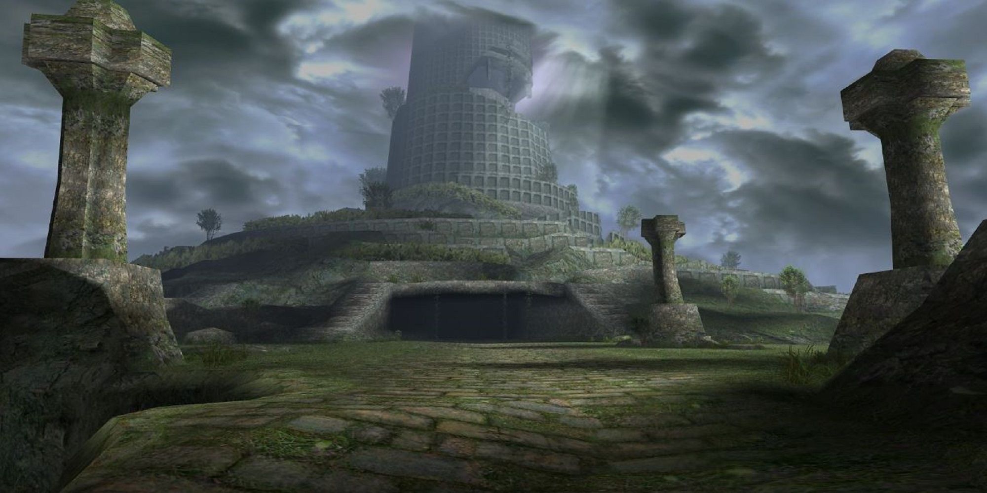 The Tower in the distance, ruins