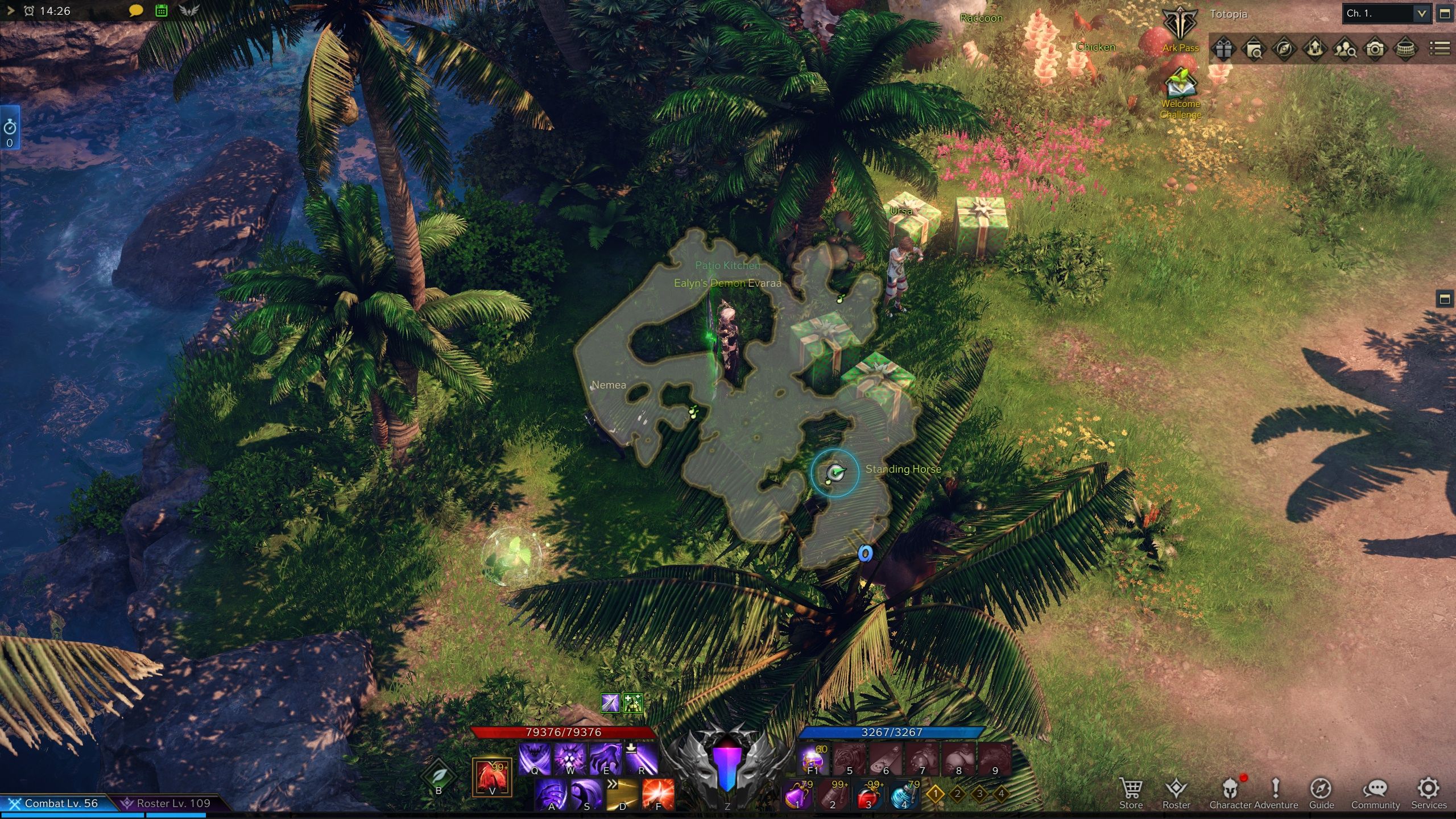 Lost Ark Totopia Mokoko Seed 1 location with minimap open