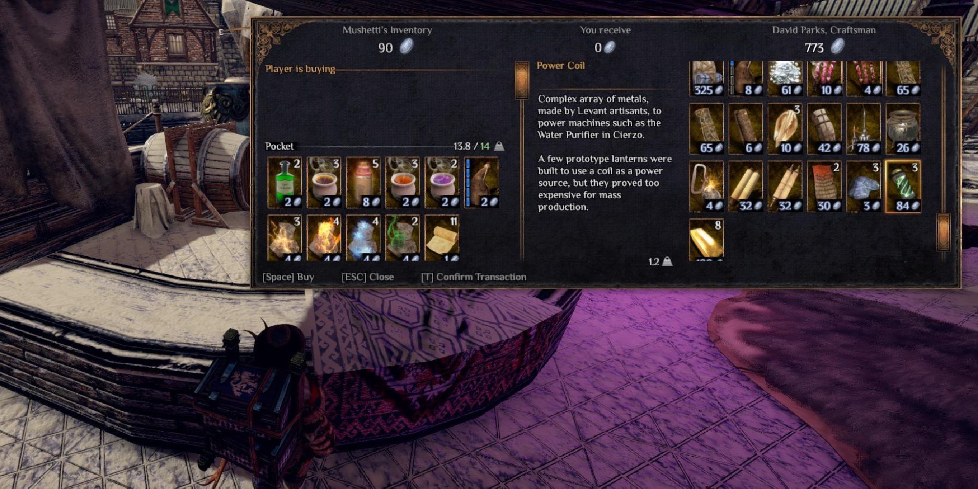 player buying a power coil