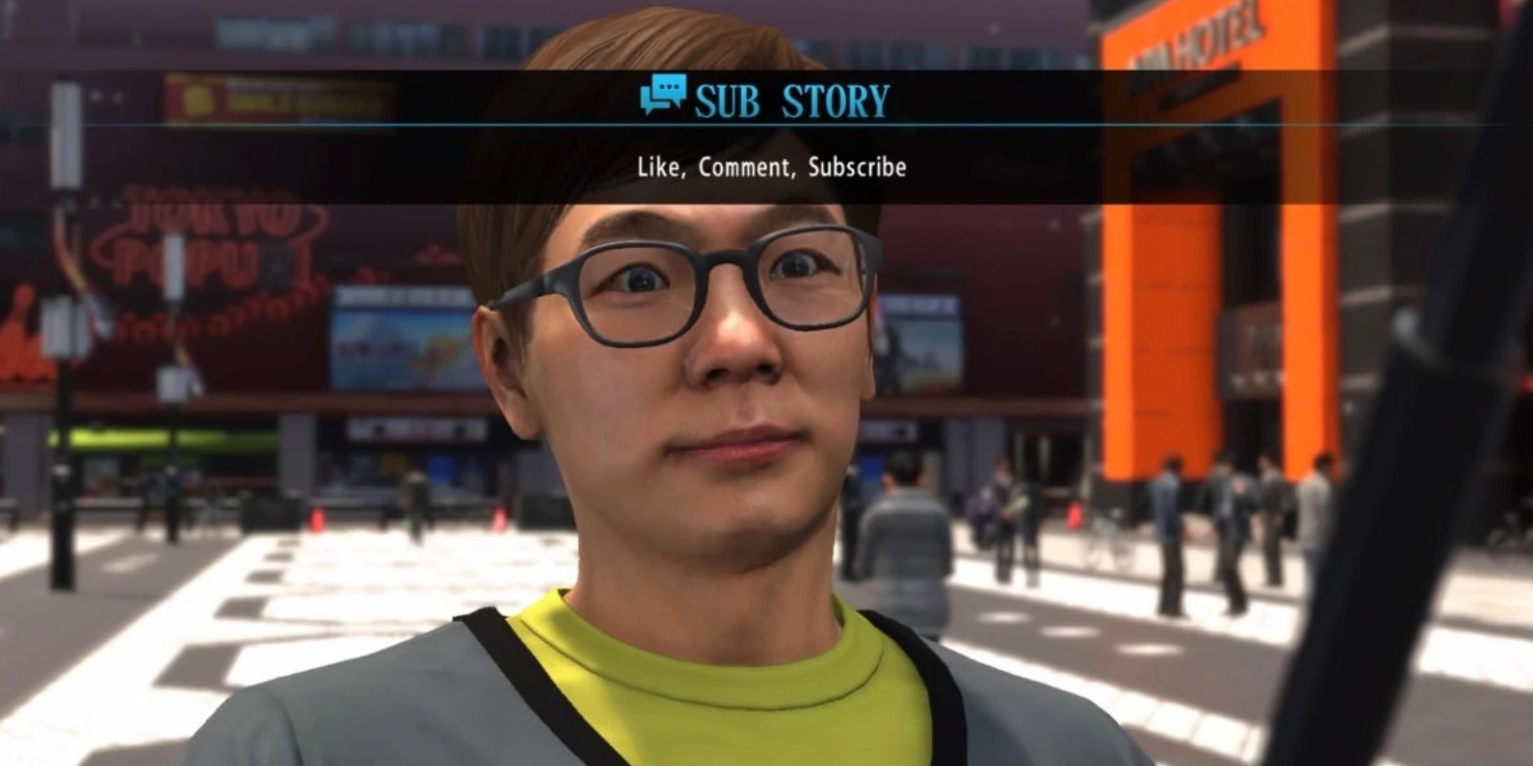 Yakuza Youtuber Reference in the Substory "Like, Comment, Subscribe"
