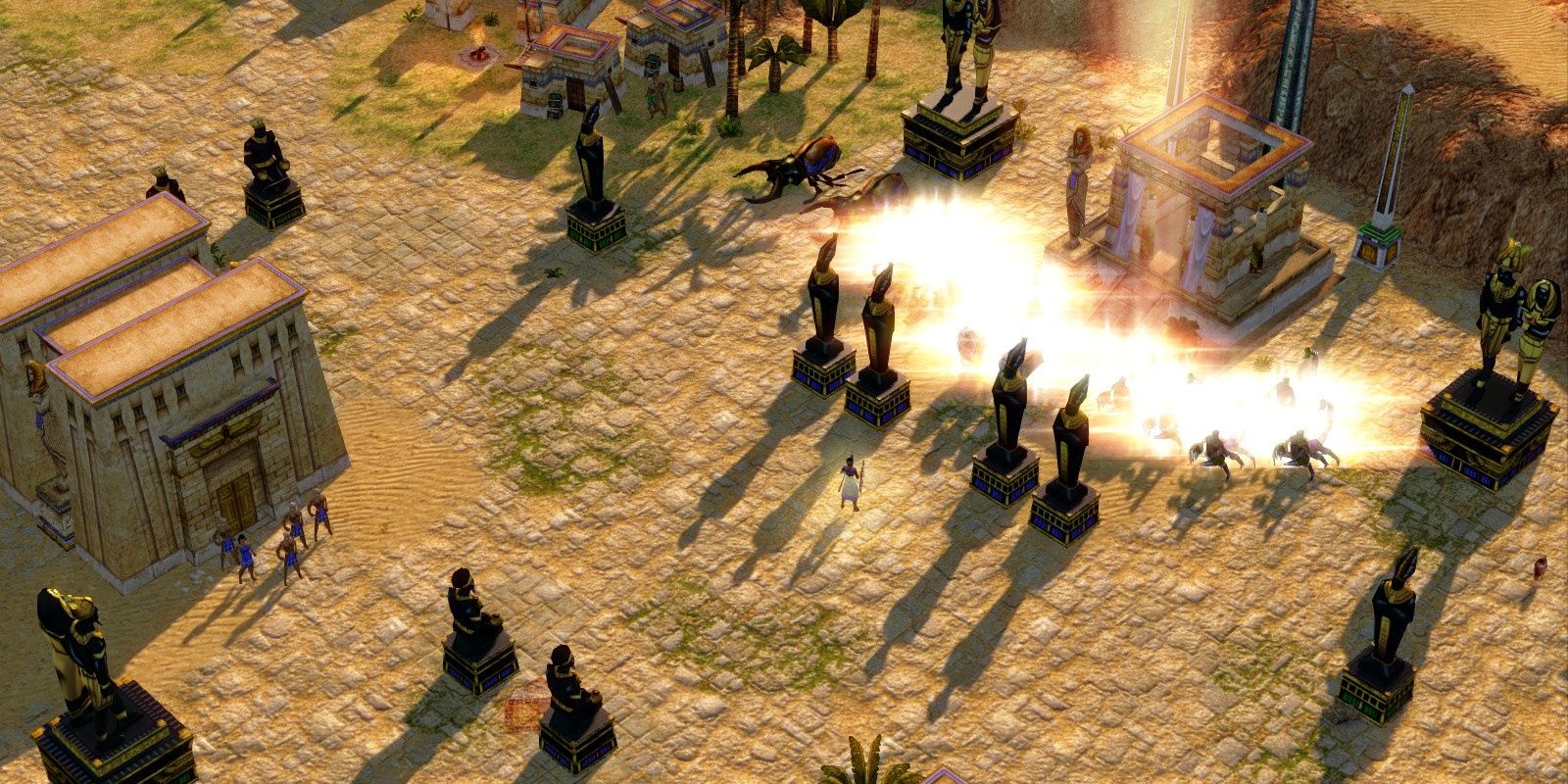 A screenshot showing gameplay in Age of Mythology: Extended Edition