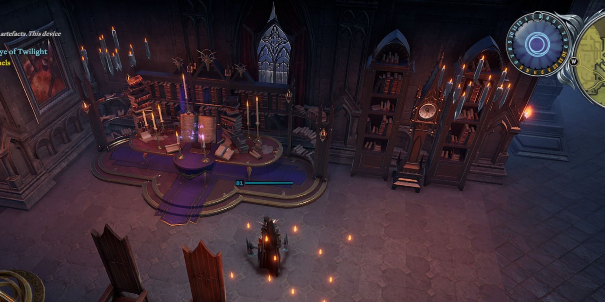 book cases, storage, and arcaneum in V Rising made with copper