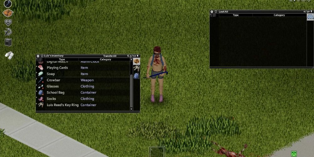 Project Zomboid Crowbar survivor holding a crowbar in his hands