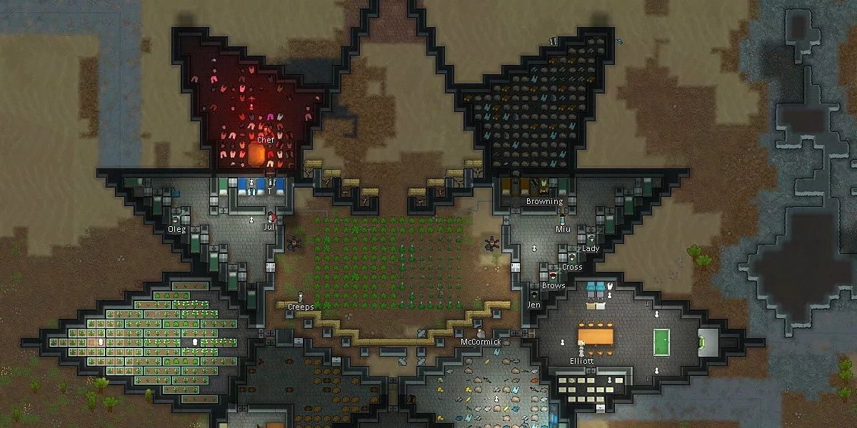 Wide View of Farmland In RimWorld