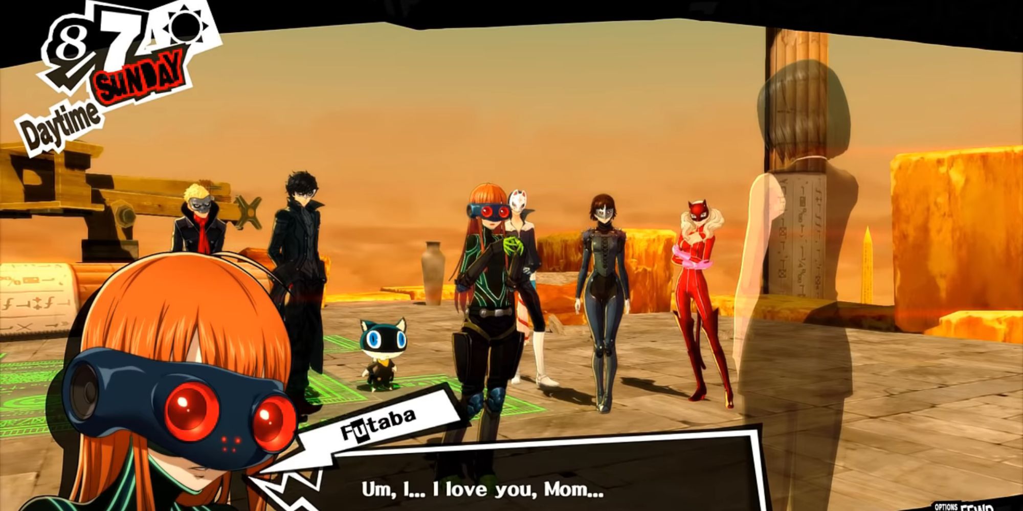 Futaba tells a cognitive apparition of her mother that she loves her