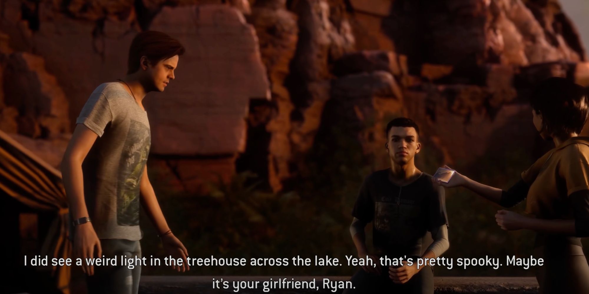 kaitlyn talking about light in treehouse in the quarry