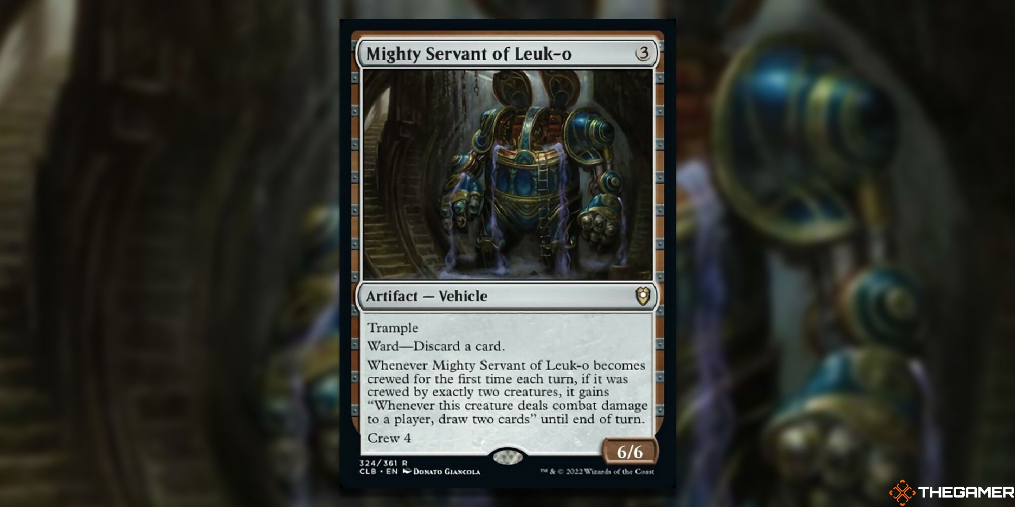 Magic: The Gathering MIght Servant of Leuk-o full card with background