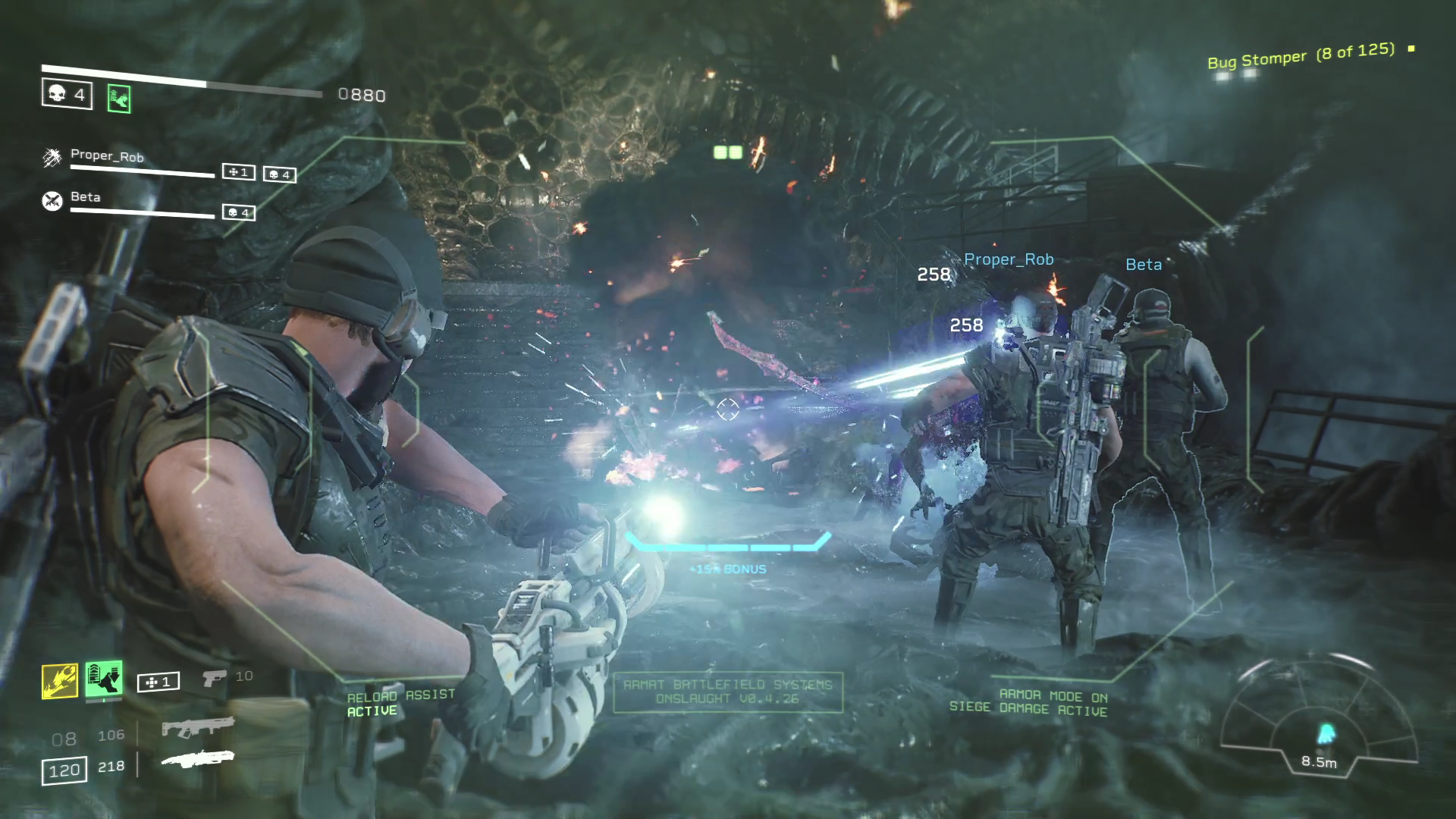 Aliens: Fireteam Elite - Lancer With Minigun And Lancer Using The Plasma Lance