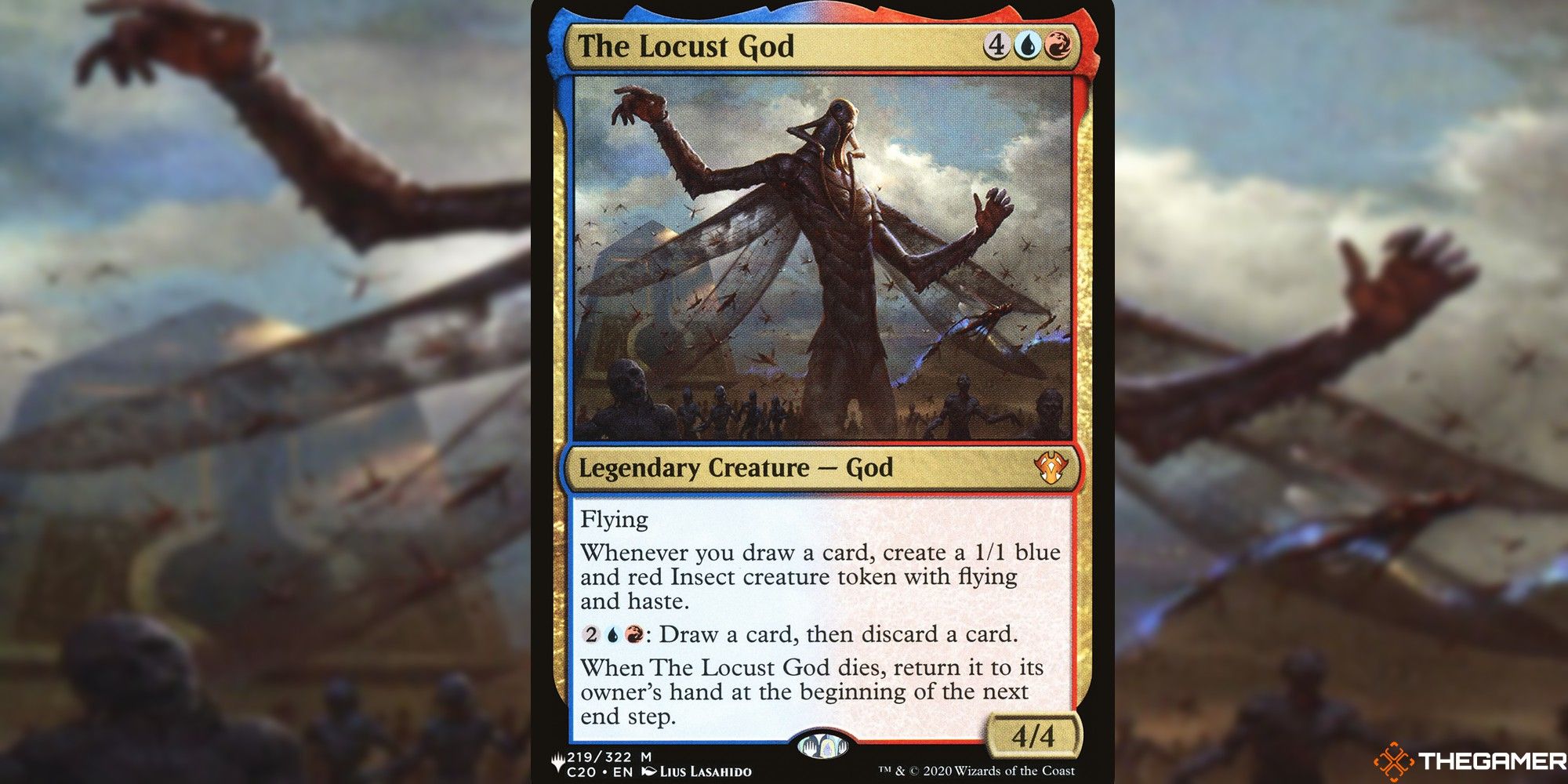 mtg the locust god full card and art background
