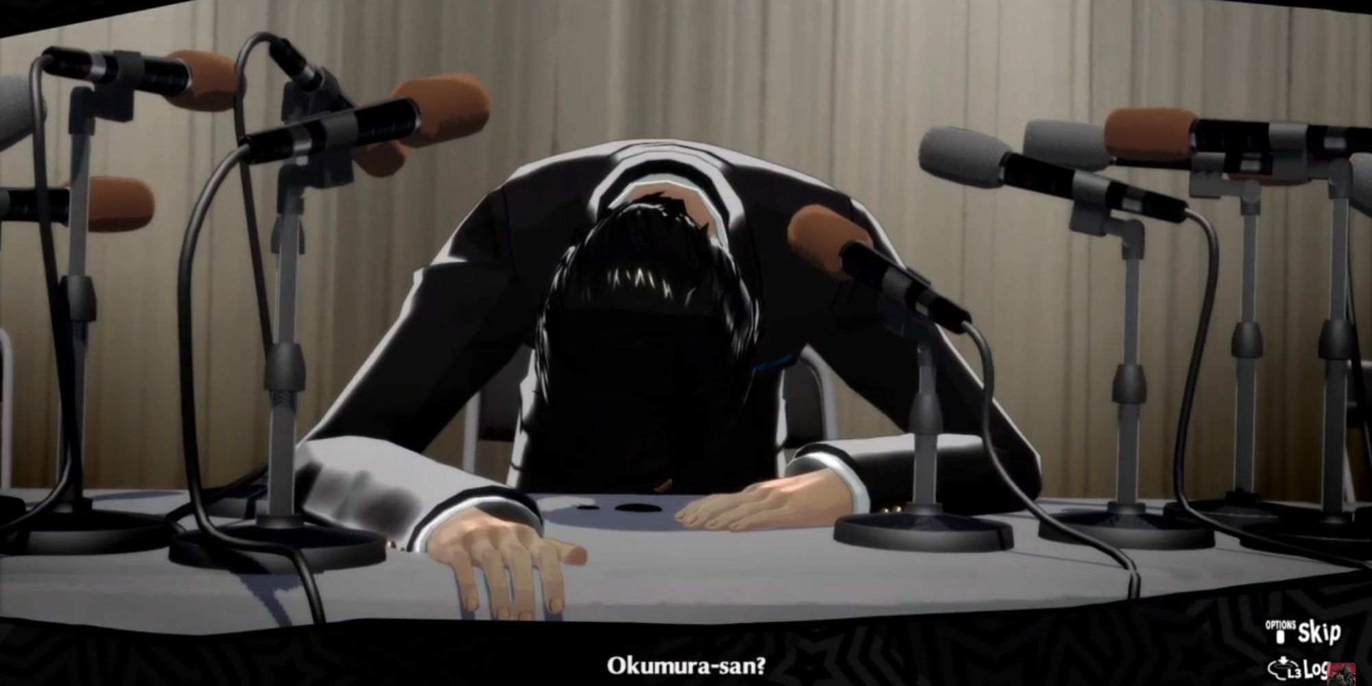 Okumura dies during a press con
