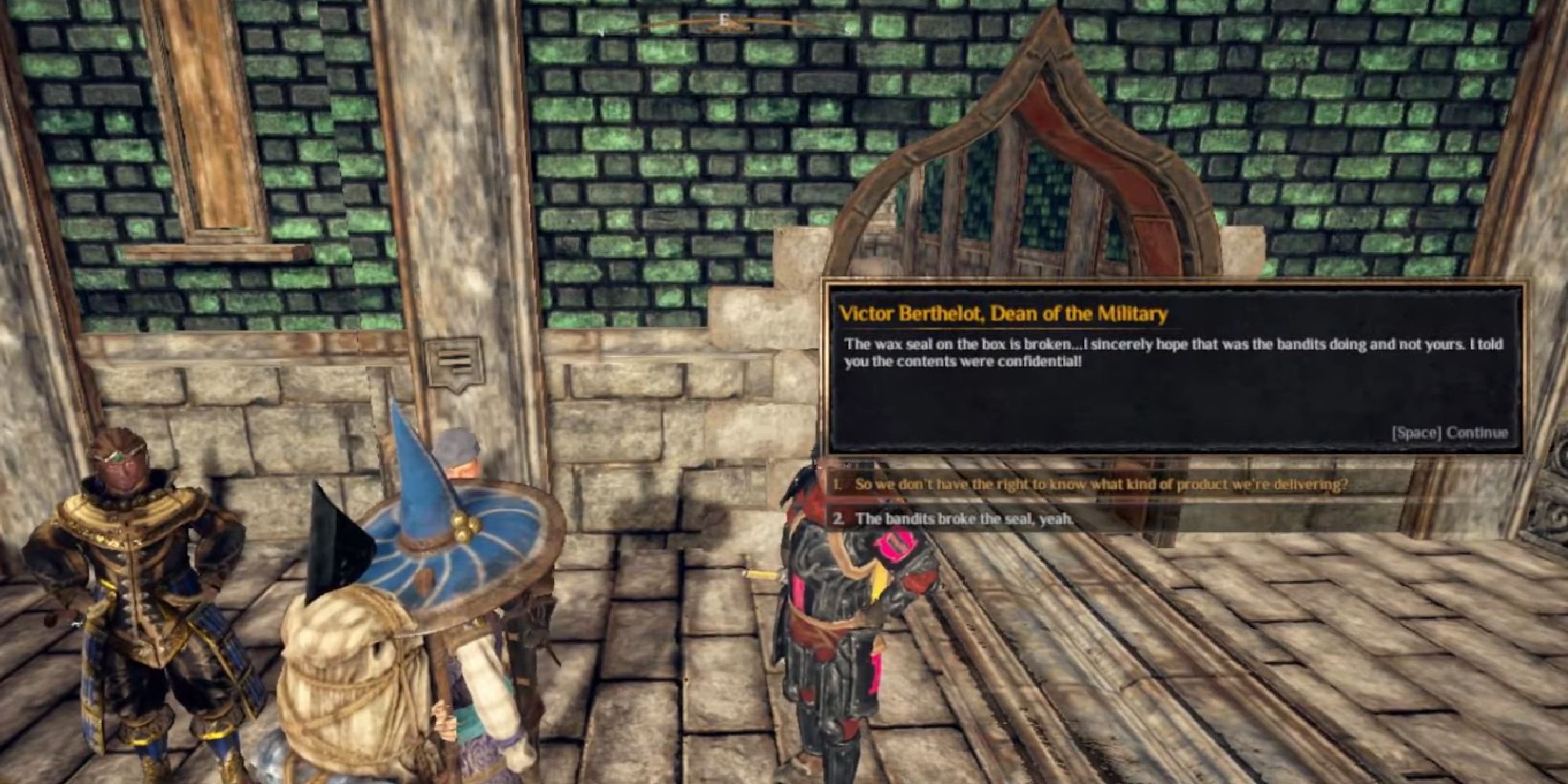 player speaking with victor at end of up the ladder