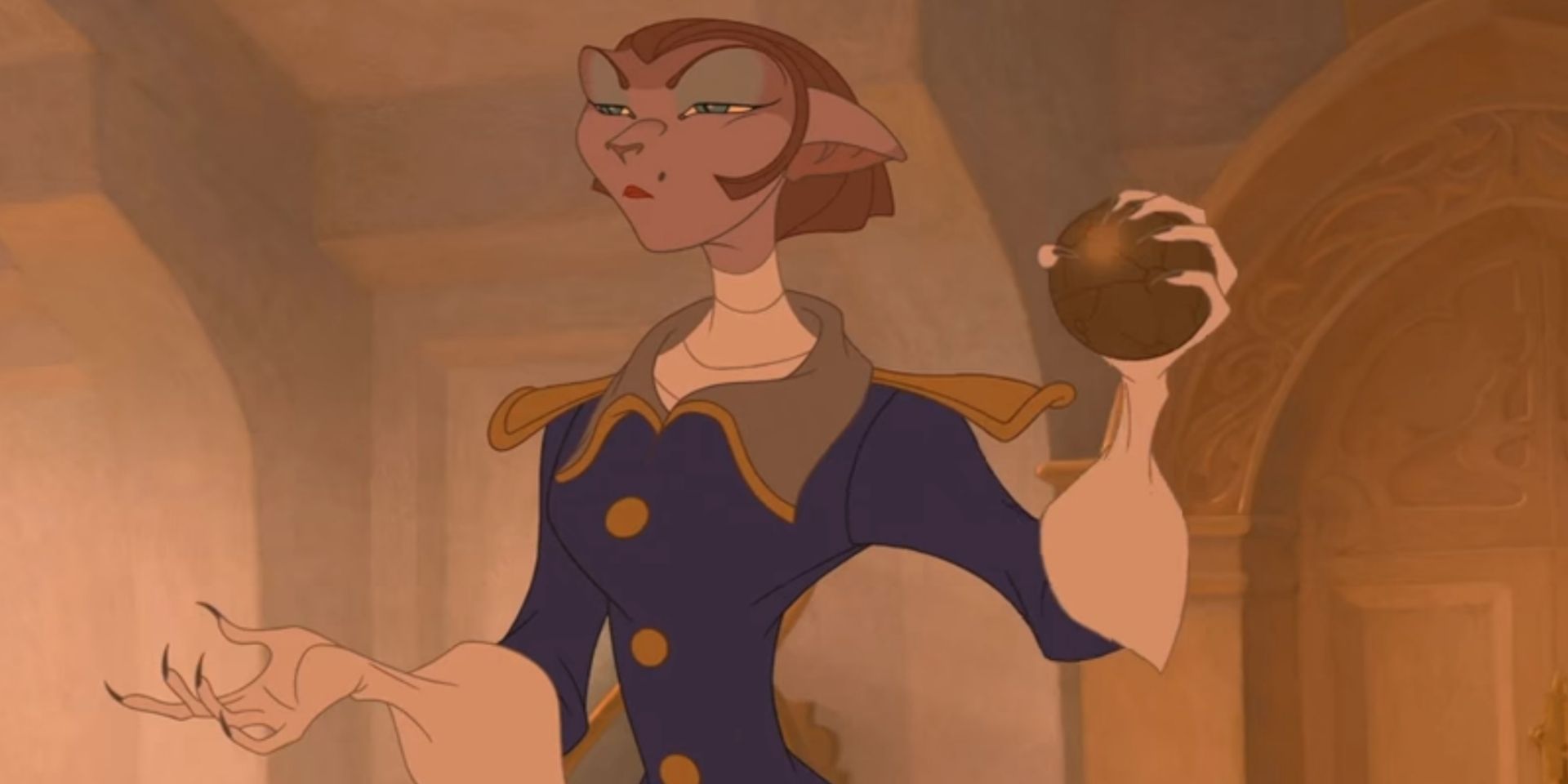 Captain Amelia holding the map to Treasure Planet