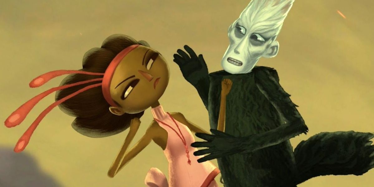 Vella fighting Marek in Broken Age