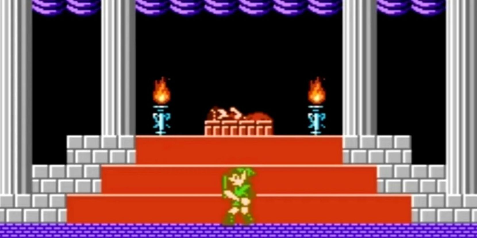 Zelda 2 Link's Adventure link in front of Zelda.