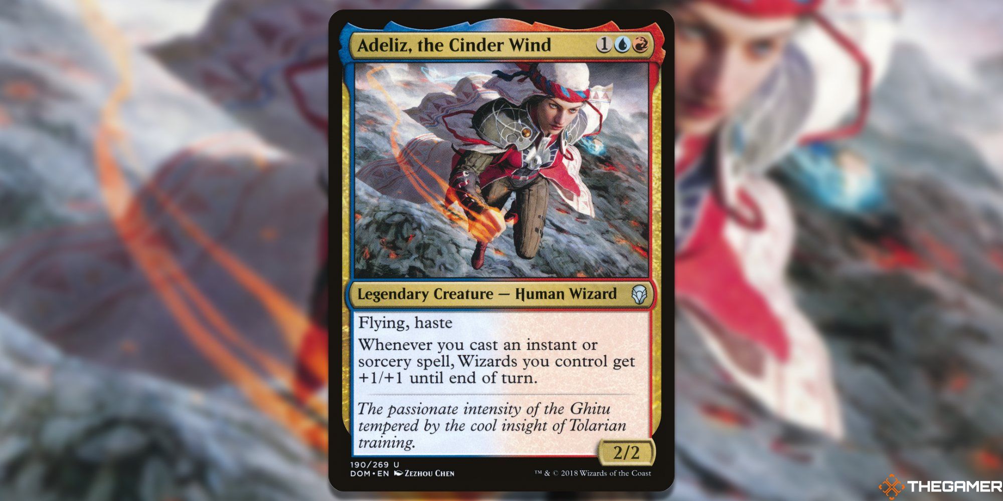 Adeliz, The Cinder Wind card and blur