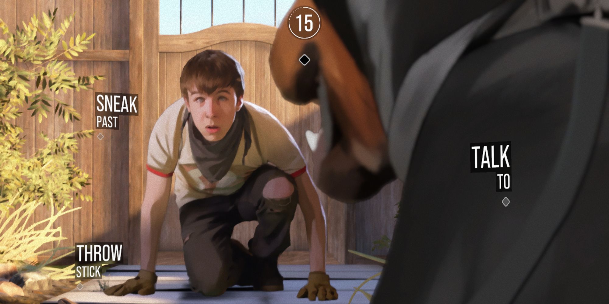 As Dusk Falls Screenshot Of Jay And Guard Dog
