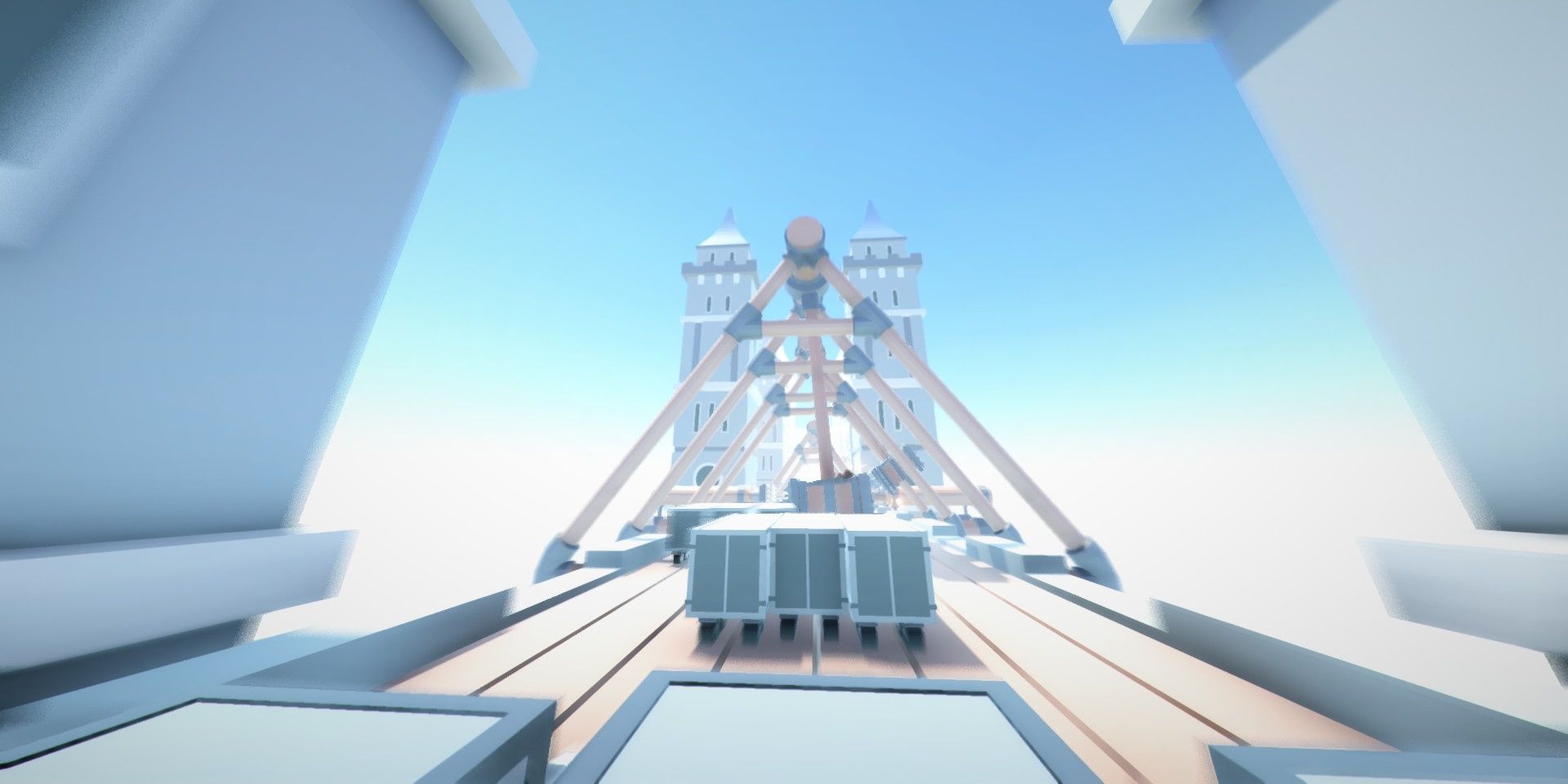 A swinging hammer in the Medieval levels of Clustertruck